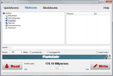 Run a speed test on a file